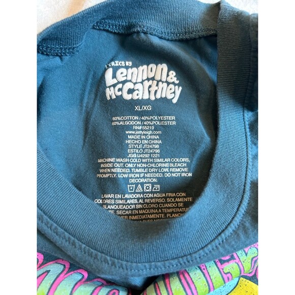 Lyrics by Lennon and McCartney All You Need is Love Sleeveless Tshirt Size XL - Picture 5 of 7